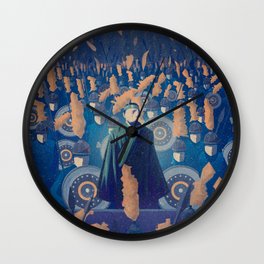 Nameless Hero Wall Clock | Curated, Digital, Pop Art, Kungfu, Blue, Visualmetaphor, Nameless, Illustration, Jetli, Army 