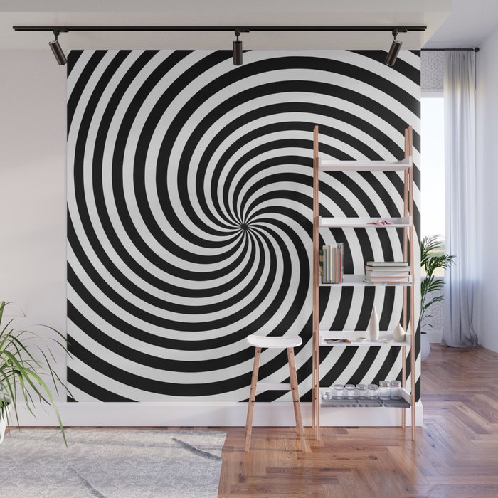 Black And White Op Art Spiral Wall Mural by ...