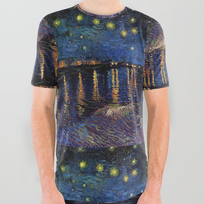 Van Gogh,“ Starry Night Over the Rhone ” All Over Graphic Tee
