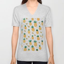 Watercolor pineapples - yellow and gold V Neck T Shirt