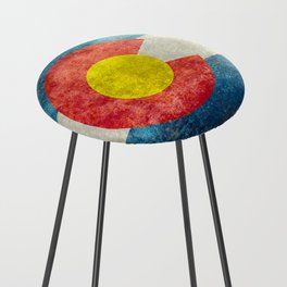 Colorado State flag grungy style Counter Stool