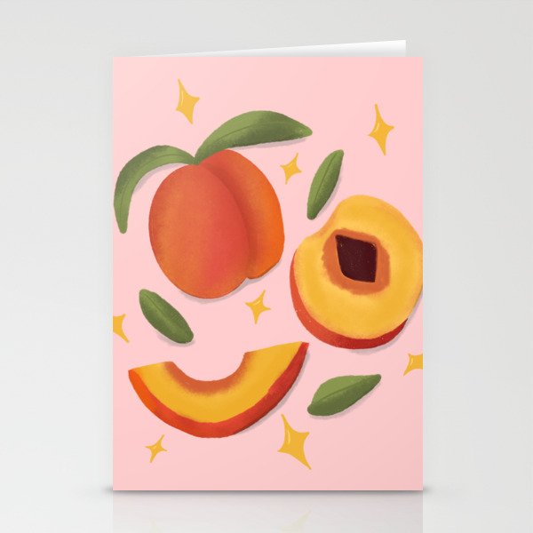 Peaches and Stars Stationery Cards