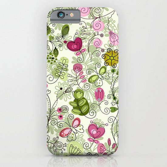 doodle flowers iPhone & iPod Case