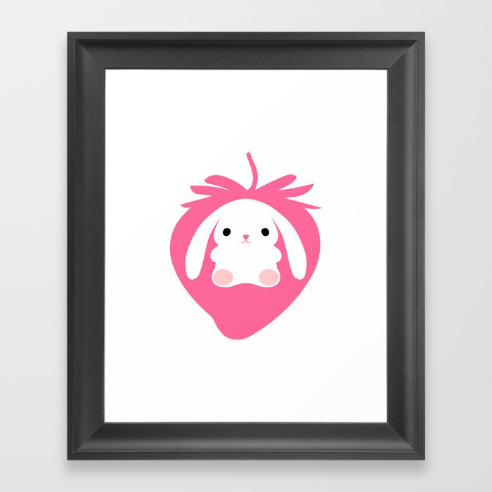 Mei the Strawberry Rabbit Framed Art Print