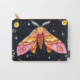 Stay Magical Carry-All Pouch | Night, Stars, Moon, Butterfly, Watercolor, Colorful, Staymagical, Typography, Text, Blacksky 