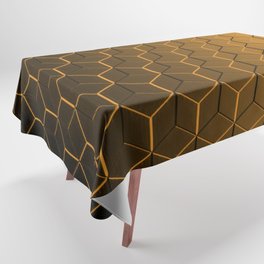 Gradient Gold Copper Cubes Tablecloth