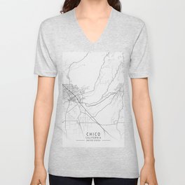 Chico California city map V Neck T Shirt