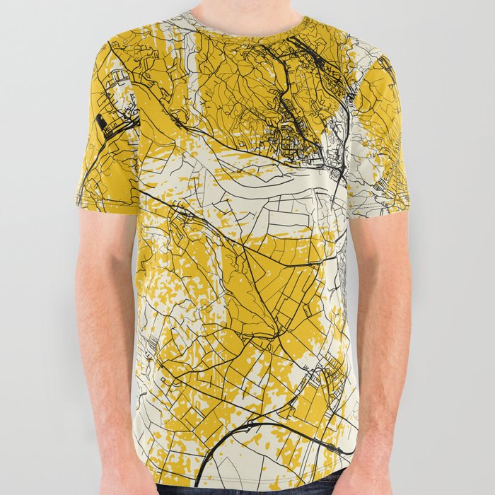 Bratislava - Slovakia - City Map Collage All Over Graphic Tee