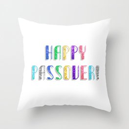 Colorful Glitter Happy Passover! Throw Pillow