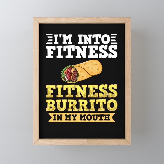 Burrito Tortilla Wrap Breakfast Bowl Vegan Framed Mini Art Print