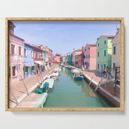 Burano Colorful Homes Serving Tray
