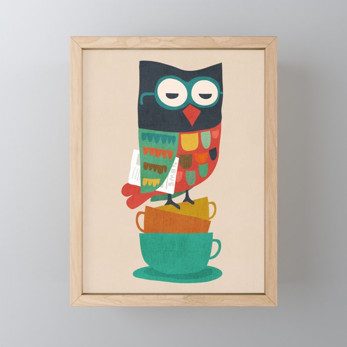 Morning Owl Framed Mini Art Print