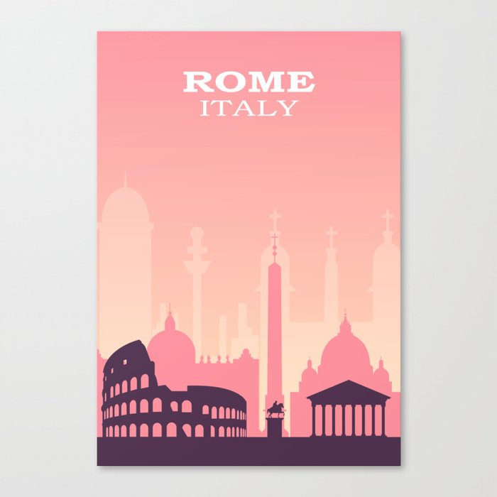 Pink Rome Italy Canvas Print