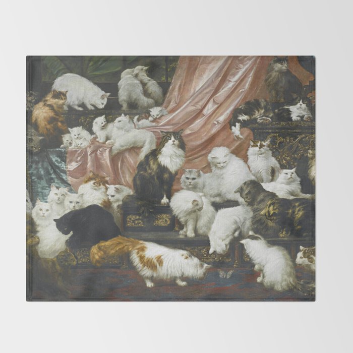 My Wife S Lovers By Carl Kahler 1883 Famous Cat Painting Throw Blanket By Vintageartstore Society6 It cost $5,000 in 1888 to have this i say 1888 because it took three years for kahler to complete, reportedly because he spent most of the time studying and sketching each cat to get a feel for their personality. society6