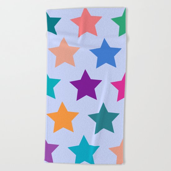 Colorful Stars Beach Towel