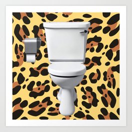 Toilet on Leopard Print Pop Art Art Print