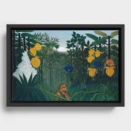 The Repast of the Lion (ca. 1907) by Henri Rousseau. Framed Canvas