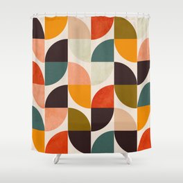 bauhaus mid century geometric shapes 9 Shower Curtain