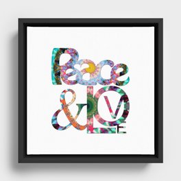 Peace And Love Art - Colorful Peaceful Artwork Framed Canvas