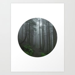 Misty Forest Circle Art - Landscape Photography No. 2 Art Print
