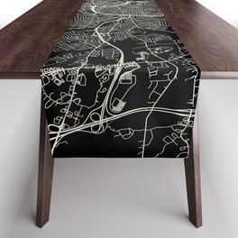 USA, Providence City Map - Black and White Table Runner
