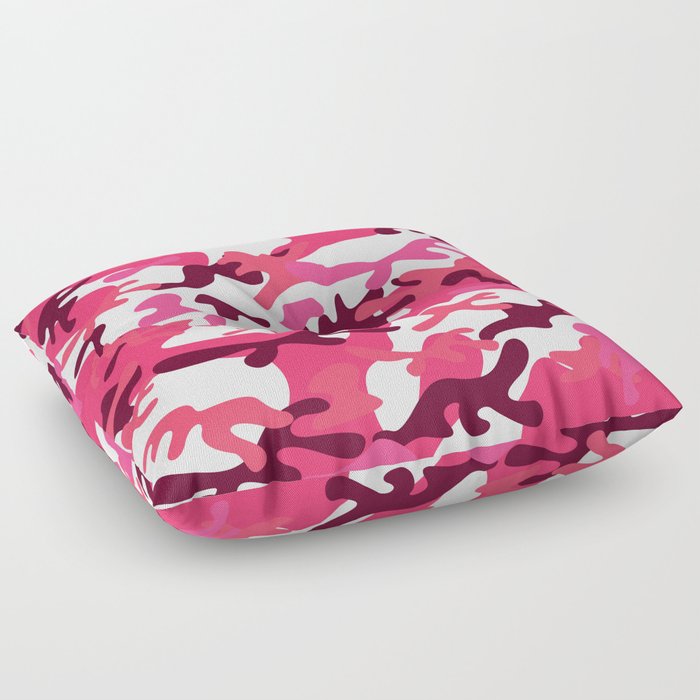 Pink Wavy Grunge Pattern Floor Pillow