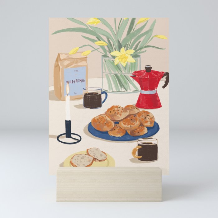 Coffee and Bread Mini Art Print