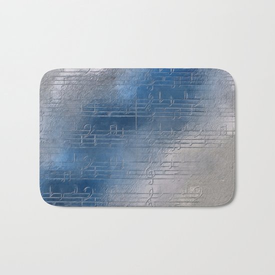 Silver music Bath Mat