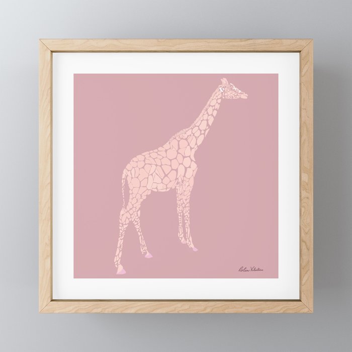 Pink Giraffe  Framed Mini Art Print