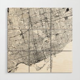 Toronto White Map Wood Wall Art