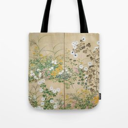 Japanese Edo Period Flowering Plants in Autumn - Ogata Korin Tote Bag