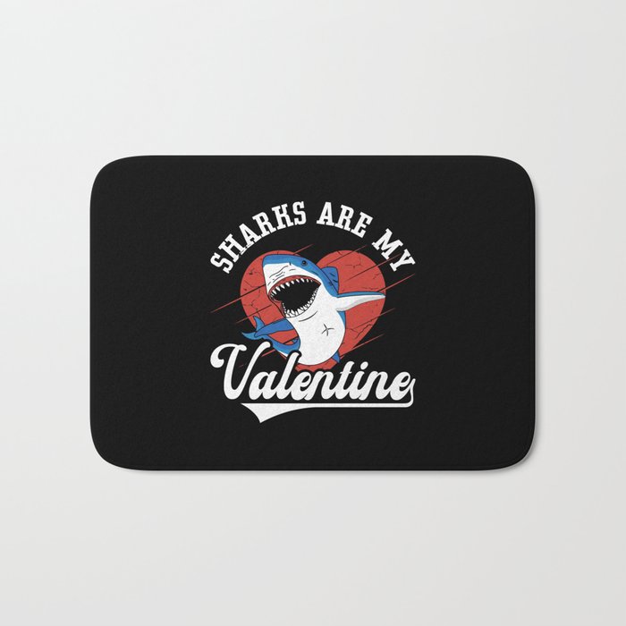 Sharks Are My Valentine Freediving Dive Freediver Bath Mat