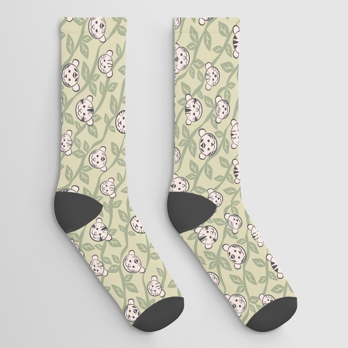 Forest Tiger Strips (GreyGreen) Socks