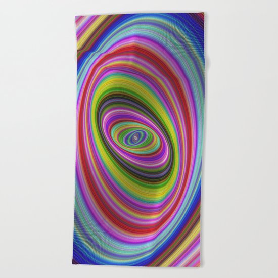 Colorful hypnosis Beach Towel