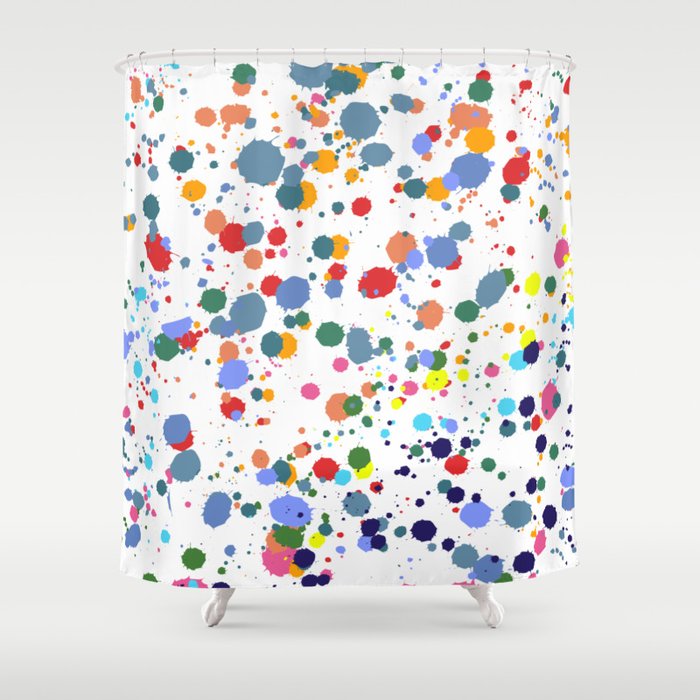 Colorful Paint Splash Art Pattern Shower Curtain