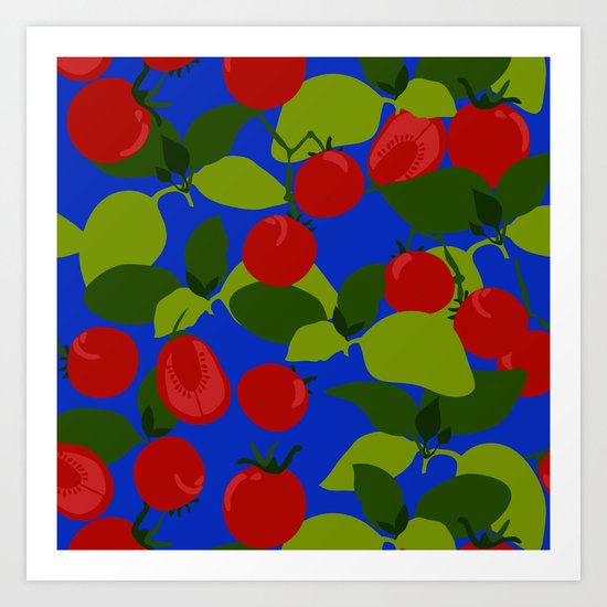 Tomato Basil Pattern Art Print