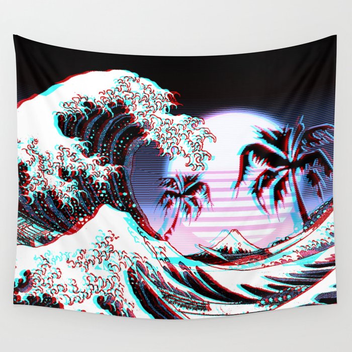 Wave of top kanagawa tapestry
