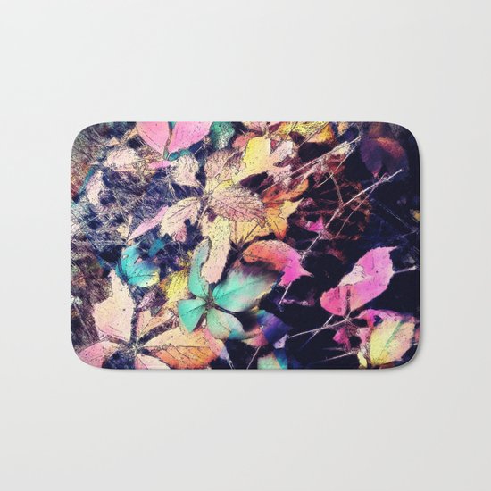 Autumn multi color palette leaves Bath Mat