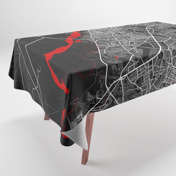 Lahore City Map of Punjab, Pakistan Oriental Tablecloth by deMAP