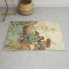Beauties at the lake Area & Throw Rug