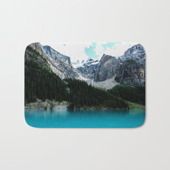 Moraine lake Wander (landscape) Bath Mat