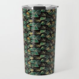 Green leaves pattern - modern floral artistic design Travel Mug