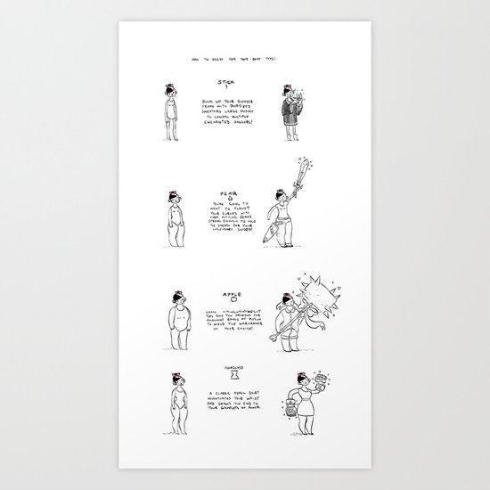 How to dress for your Body Type Art Print