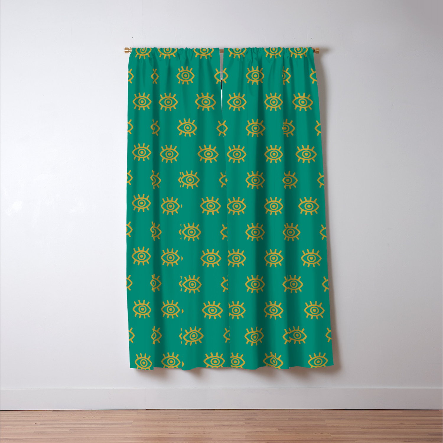 Eyes On You Sea Green Blackout Curtain By Wellingtonboot Society6