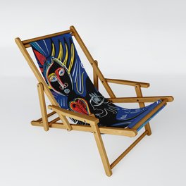 Black Angel Hope and Peace for All Street Art Graffiti Sling Chair