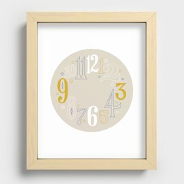 Small World Clock, Beige Recessed Framed Print