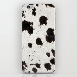 Brown and White Cow Skin Print Pattern Modern, Cowhide Faux Leather iPhone Skin