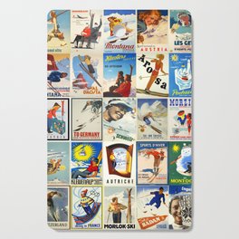 Vintage Skiing Posters Cutting Board