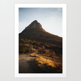 Lion's head mountain during golden hour | South Africa Cape Town roadtrip photography Art Print