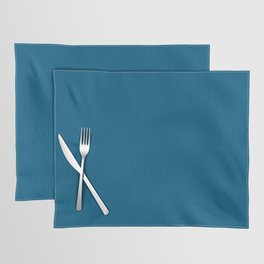 Mykonos Blue solid color modern abstract pattern  Placemat